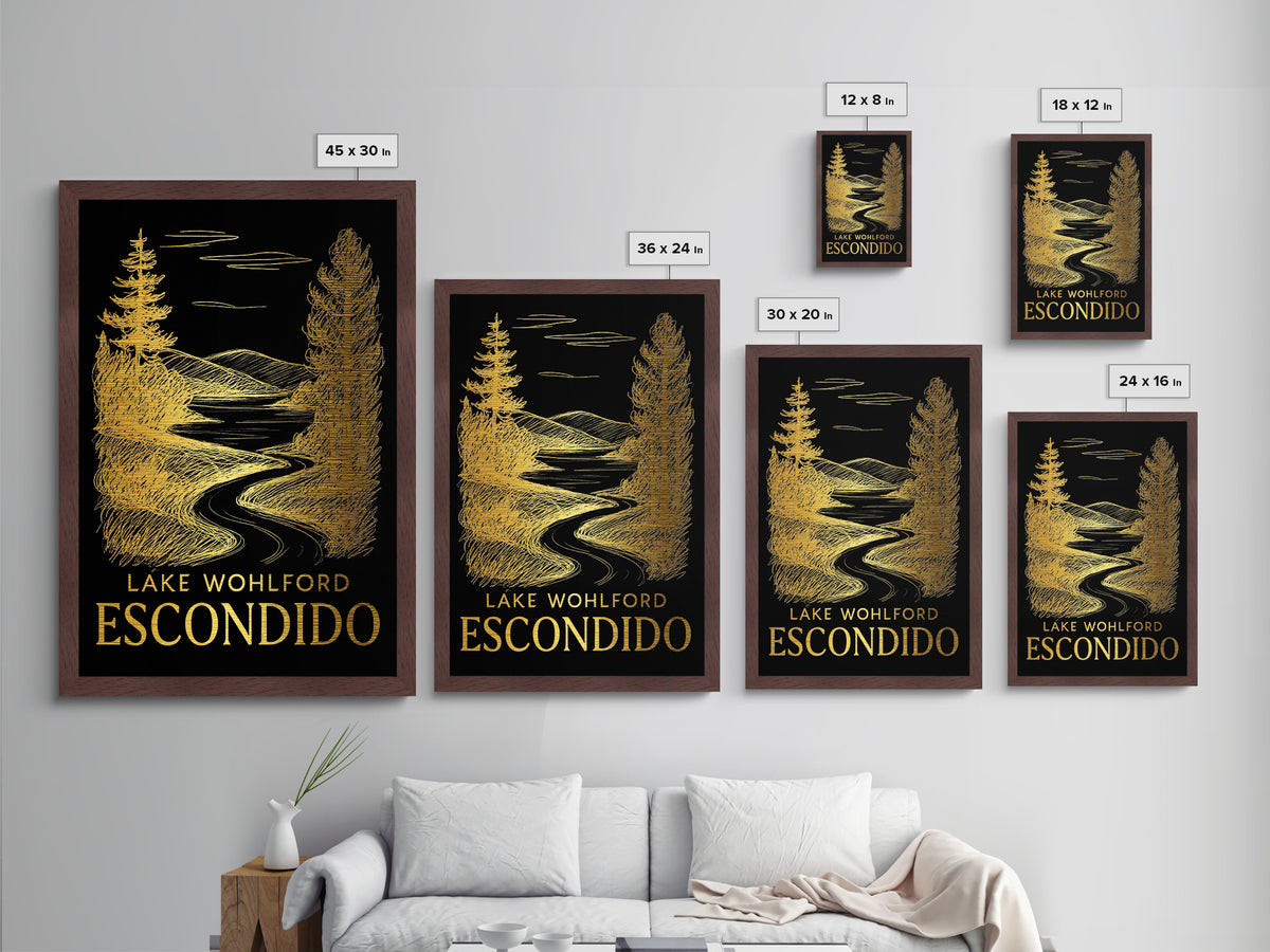 Escondido California art, Metallic Gold Art, Modern House Art, Metal Art, Wood Framed Art, Graduation Travel Gift, Travel Gift