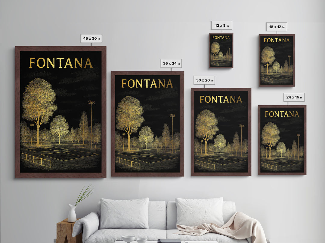 Fontana California travel, Metallic Gold Print, Modern House Art, Metal Art, Wood Framed Art, Wanderlust Gift, Travel Art Prints