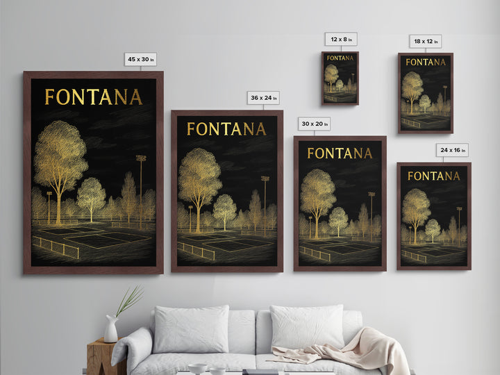 Fontana California travel, Metallic Gold Print, Modern House Art, Metal Art, Wood Framed Art, Wanderlust Gift, Travel Art Prints