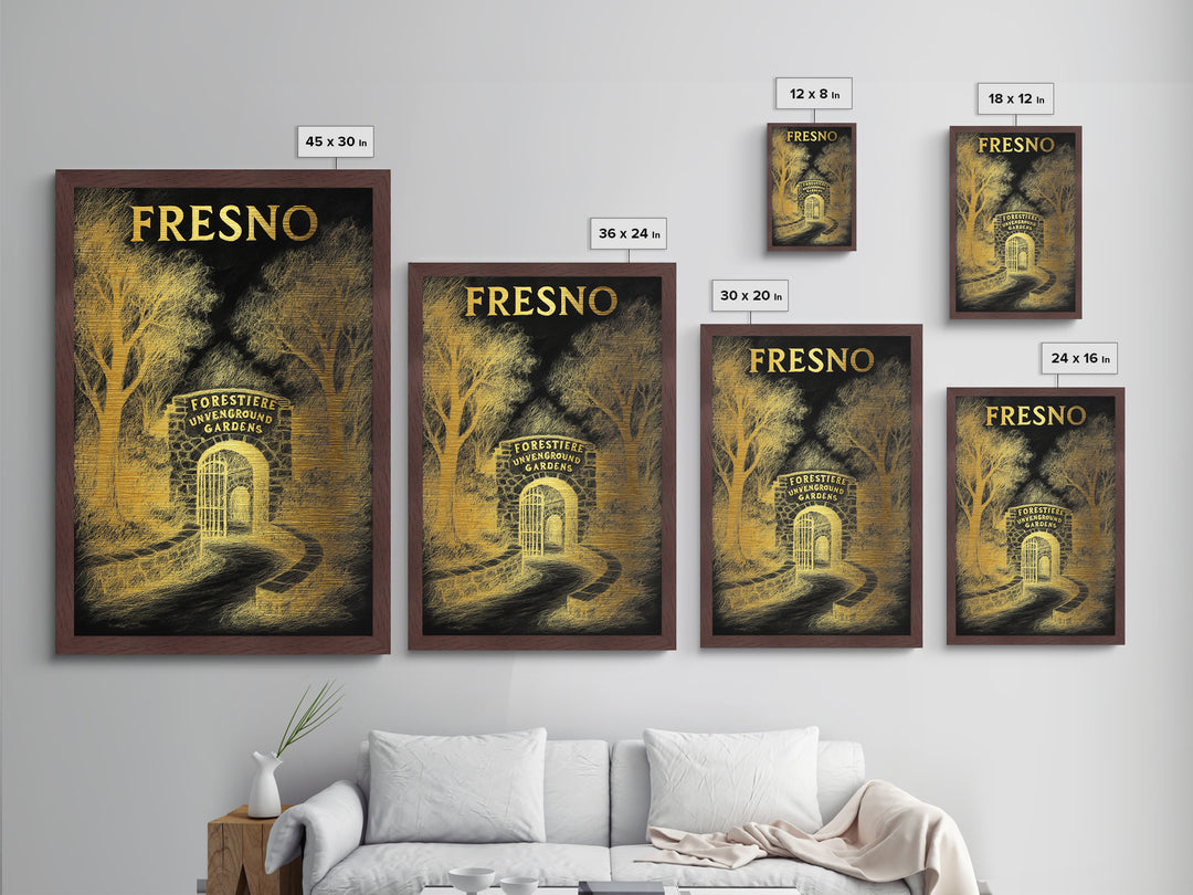 Fresno California travel, Metallic Gold Print, Modern House Art, Metal Art, Wood Framed Art, Traveler Gift