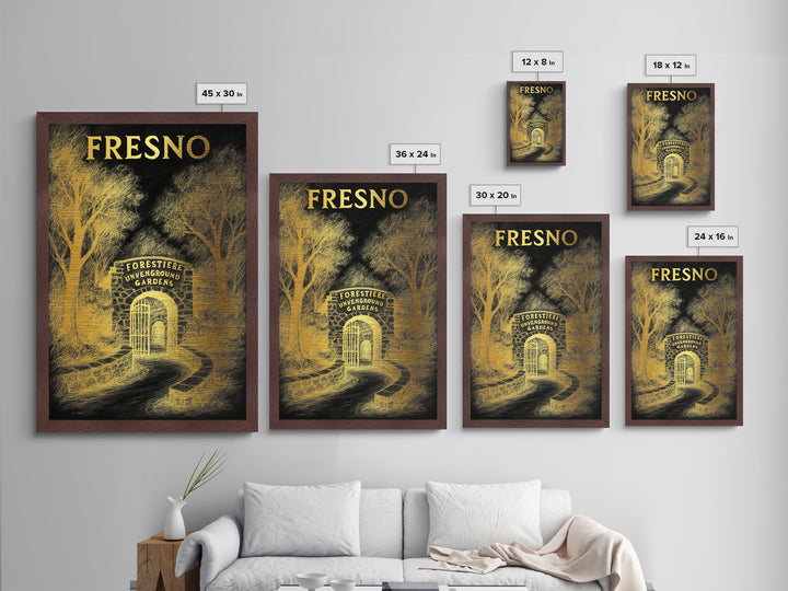 Fresno California travel, Metallic Gold Print, Modern House Art, Metal Art, Wood Framed Art, Traveler Gift
