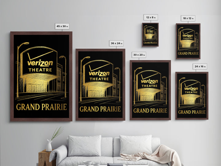 Grand Prairie Texas travel, Metallic Gold Print, Modern Skyline Wall Print, Metal Art, Wood Framed Art, Adventure Lover Gift