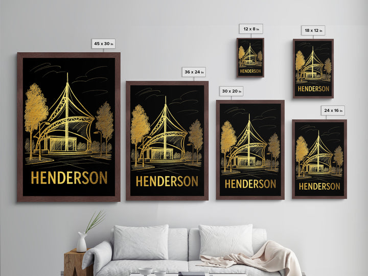 Henderson Nevada art, Metallic Gold Art, Best Friend Gifts, Metal Art, Wood Framed Art, Birthday Travel Gift, Destination Gift