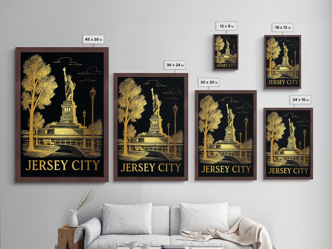 Jersey City New Jersey art, Metallic Gold Art, Modern House Art, Metal Art, Wood Framed Art, Graduation Travel Gift, Travel Gift