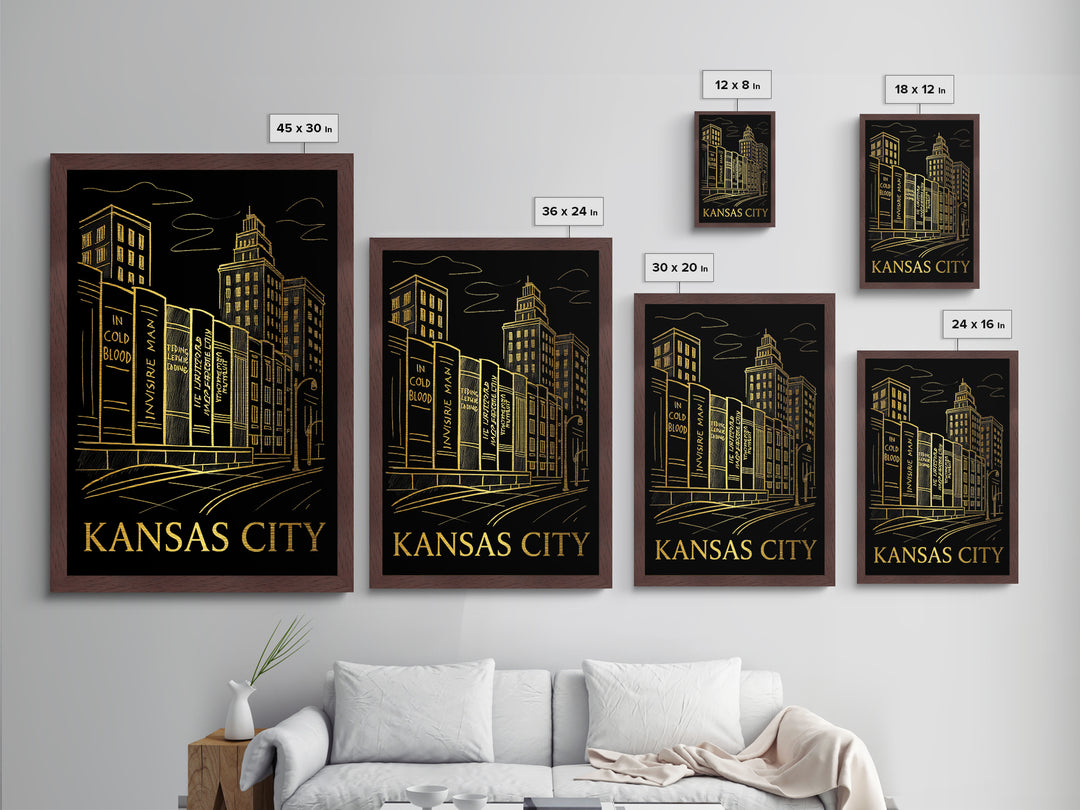 Kansas City Kansas art, Metallic Gold Art, Travel Art Prints, Metal Art, Wood Framed Art, Adventure Lover Gift, Traveler Gift