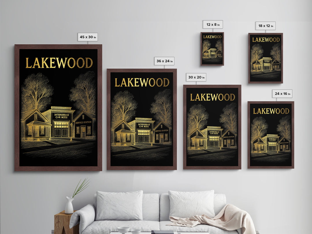 Lakewood Colorado travel, Metallic Gold Print, Modern House Art, Metal Art, Wood Framed Art, Traveler Gift, Destination Gift
