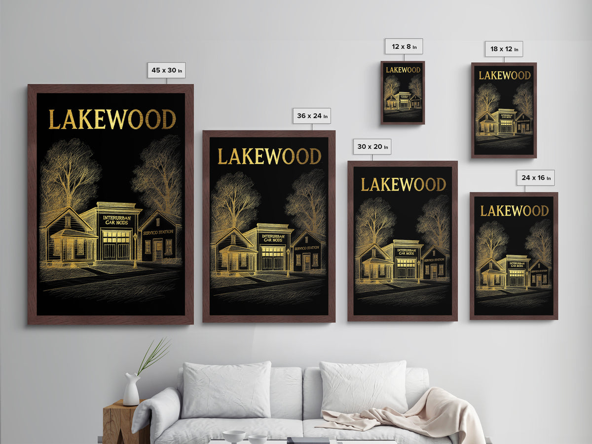 Lakewood Colorado travel, Metallic Gold Print, Modern House Art, Metal Art, Wood Framed Art, Traveler Gift, Destination Gift