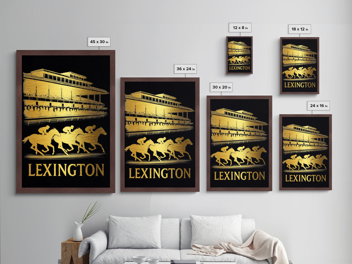 Lexington Kentucky art, Metallic Gold Art, Best Friend Gifts, Metal Art, Wood Framed Art, Birthday Travel Gift, Destination Gift