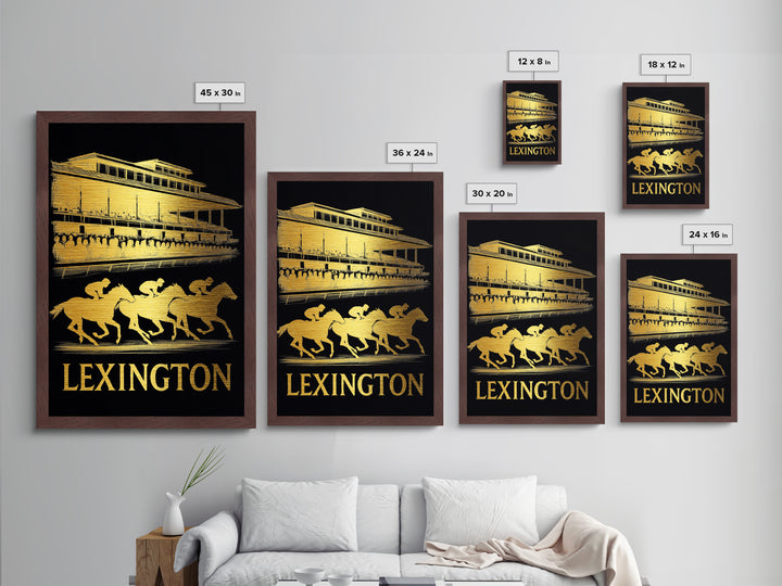 Lexington Kentucky art, Metallic Gold Art, Best Friend Gifts, Metal Art, Wood Framed Art, Birthday Travel Gift, Destination Gift