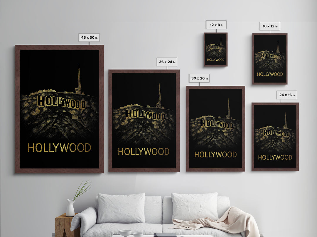 Los Angeles California art, Metallic Gold Art, Office Decor, Metal Art, Wood Framed Art, Graduation Travel Gift, Destination Gift