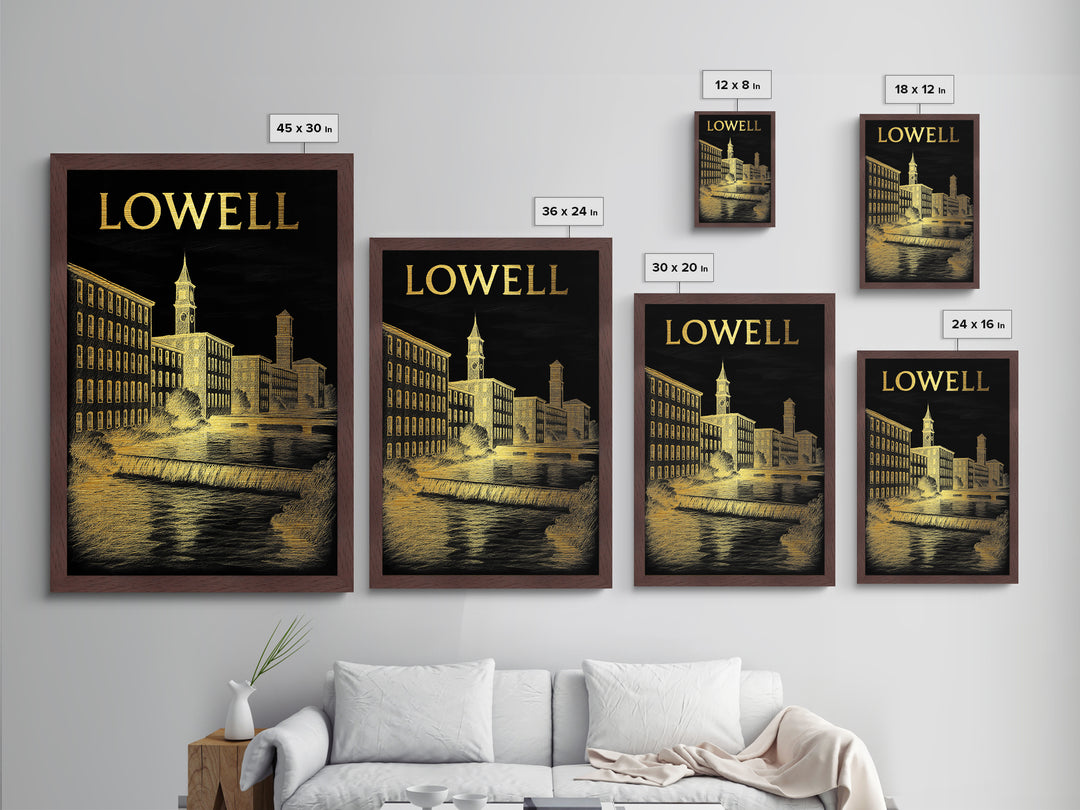 Lowell Massachusetts art, Metallic Gold Art, Modern House Art, Metal Art, Wood Framed Art, Graduation Travel Gift