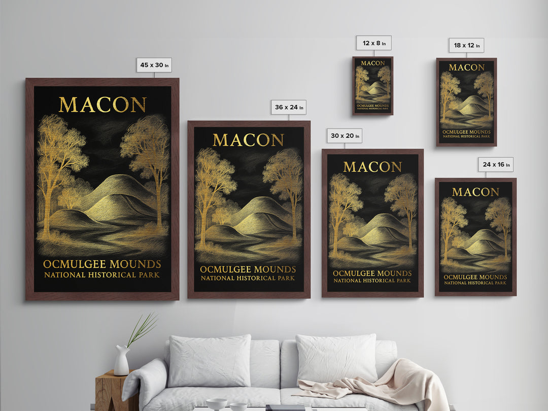 Macon Georgia art, Metallic Gold Art, Closing Gift, Metal Art, Wood Framed Art, Anniversary Travel Gift