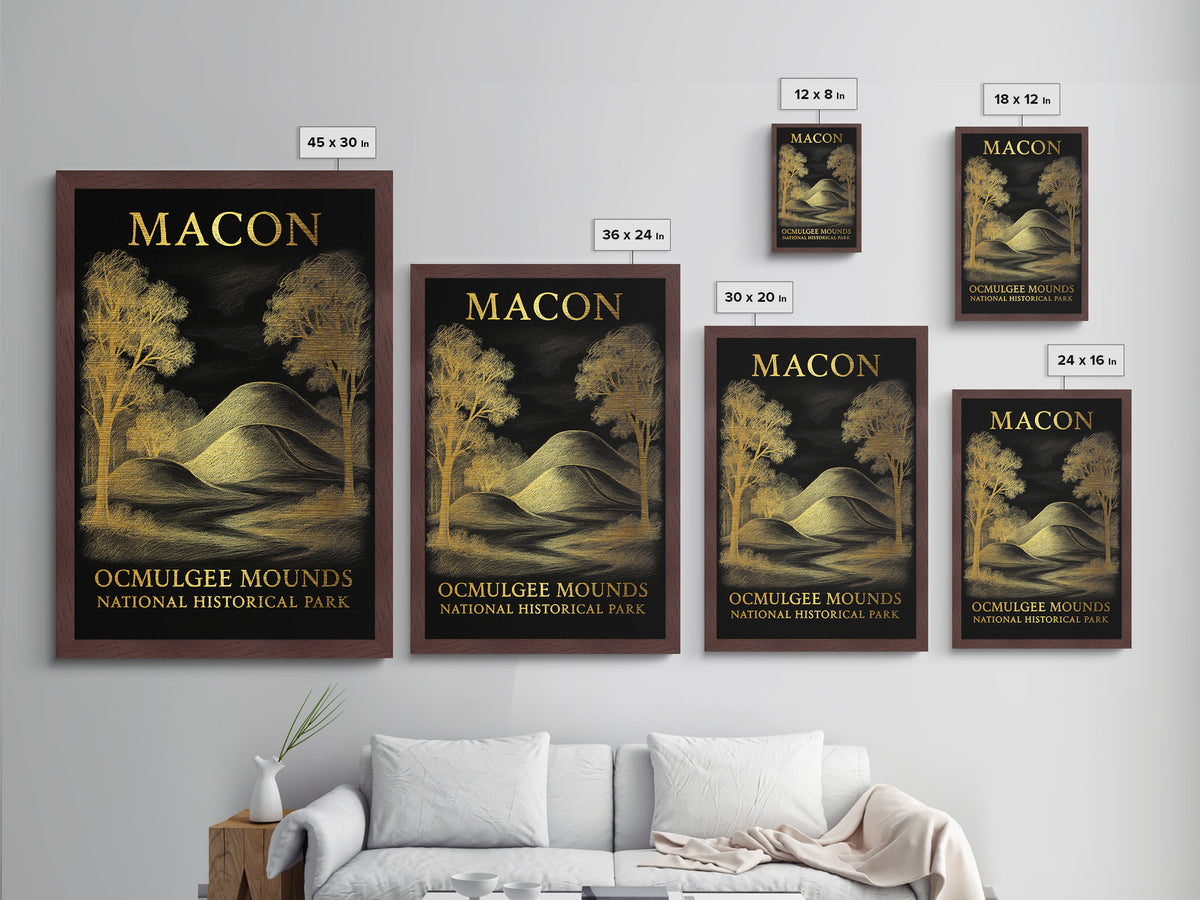 Macon Georgia art, Metallic Gold Art, Closing Gift, Metal Art, Wood Framed Art, Anniversary Travel Gift