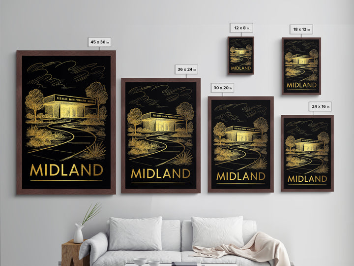Midland Texas art, Metallic Gold Art, Modern House Art, Metal Art, Wood Framed Art, Graduation Travel Gift
