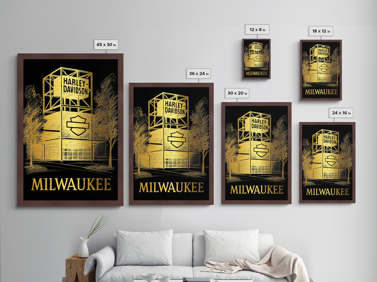 Milwaukee Wisconsin art, Metallic Gold Art, Best Friend Gifts, Metal Art, Wood Framed Art, Birthday Travel Gift