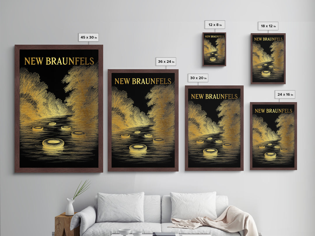 New Braunfels Texas art, Metallic Gold Art, Best Friend Gifts, Metal Art, Wood Framed Art, Birthday Travel Gift, Destination Gift