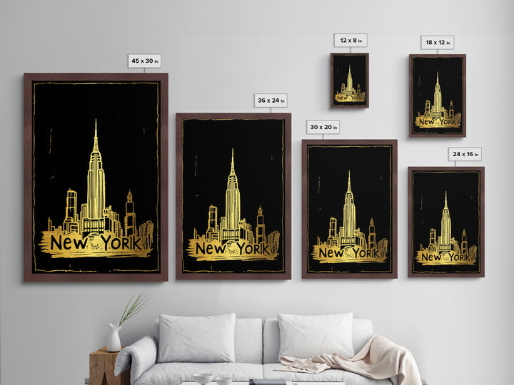New York New York art, Metallic Gold Art, Modern House Art, Metal Art, Wood Framed Art, Graduation Travel Gift, Travel Gift