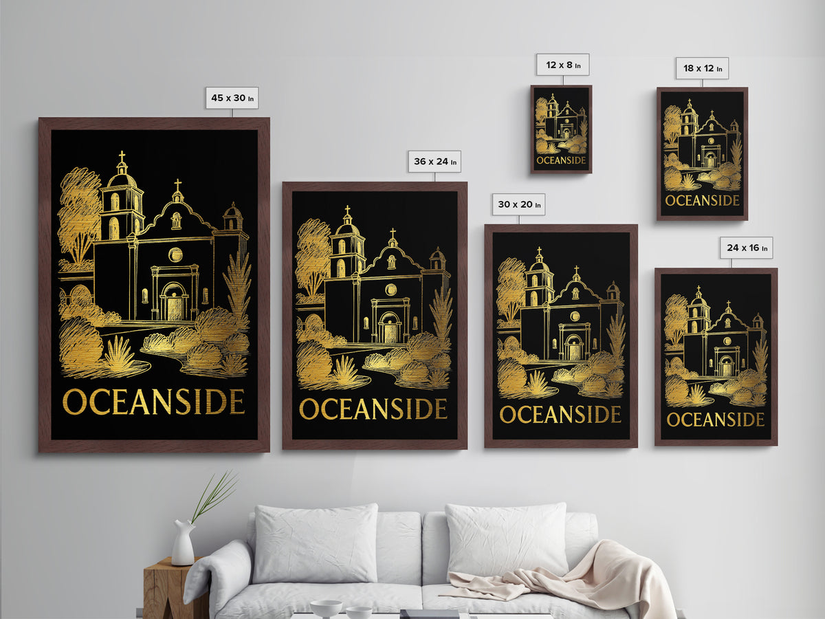 Oklahoma City Oklahoma art, Metallic Gold Art, Office Decor, Metal Art, Wood Framed Art, Graduation Travel Gift, Destination Gift