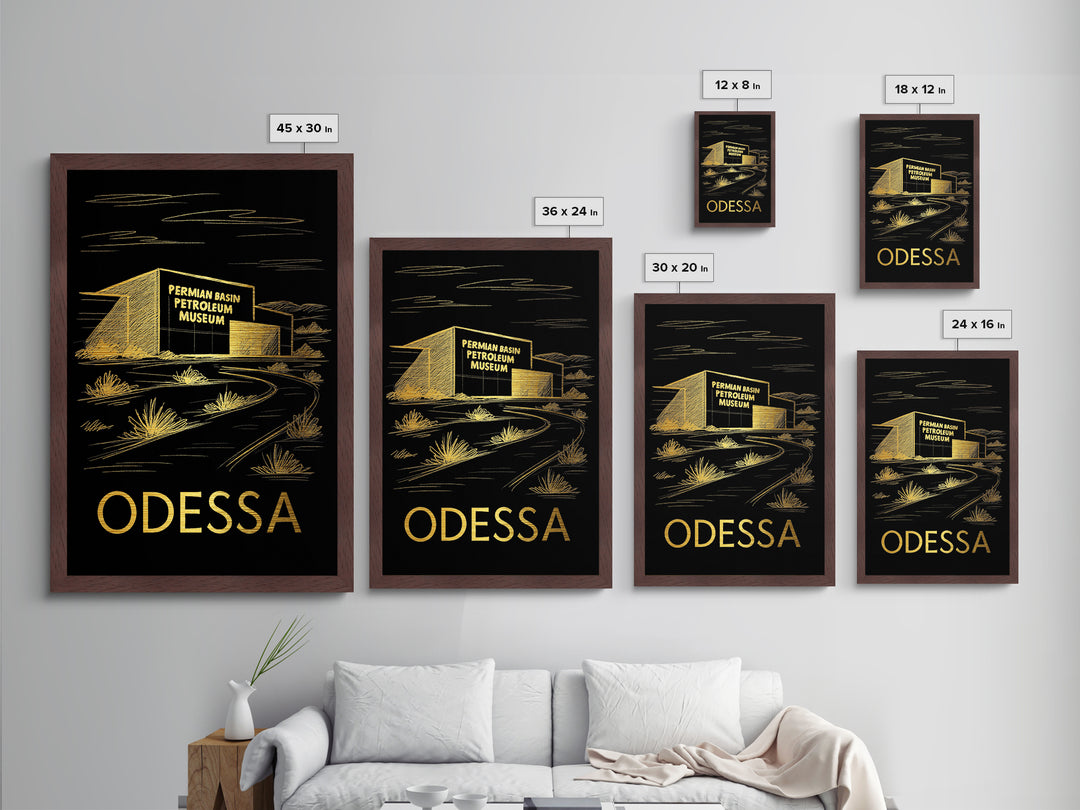 Odessa Texas art, metallic gold, wood framed art, white and gold, Metal Art, Housewarming Gift, Metallic Gold Art