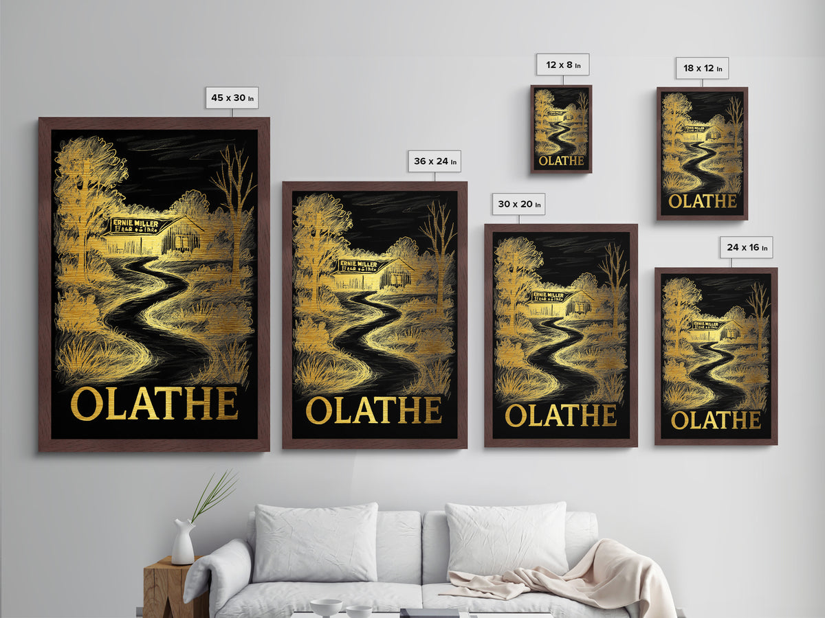 Olathe Kansas art, Metallic Gold Art, Travel Art Prints, Metal Art, Wood Framed Art, Adventure Lover Gift, Traveler Gift