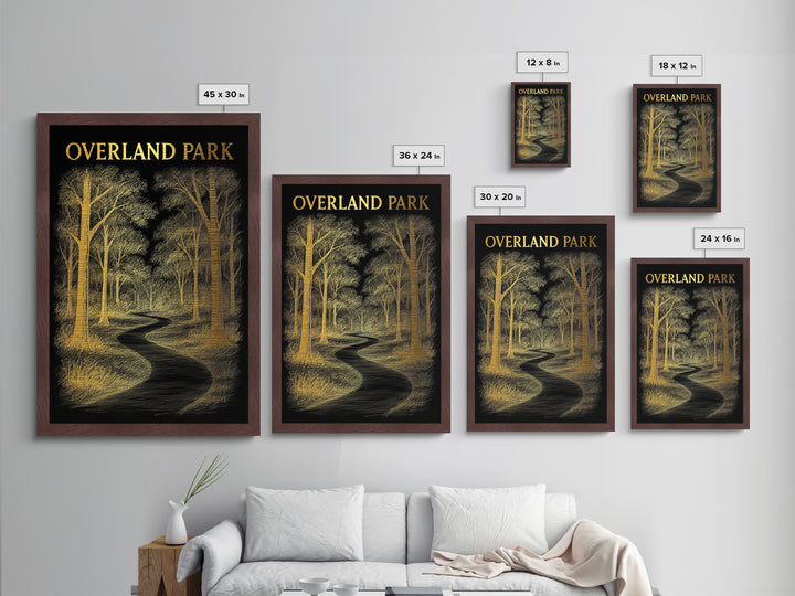 Overland Park Kansas travel, Metallic Gold Print, Modern House Art, Metal Art, Wood Framed Art, Wanderlust Gift, Travel Art Prints