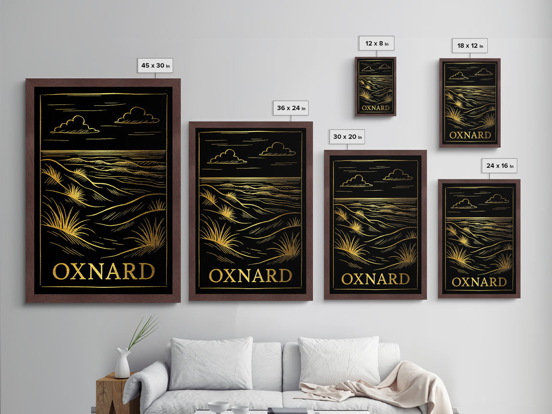 Oxnard California art, Metallic Gold Art, Modern House Art, Metal Art, Wood Framed Art, Graduation Travel Gift, Travel Gift