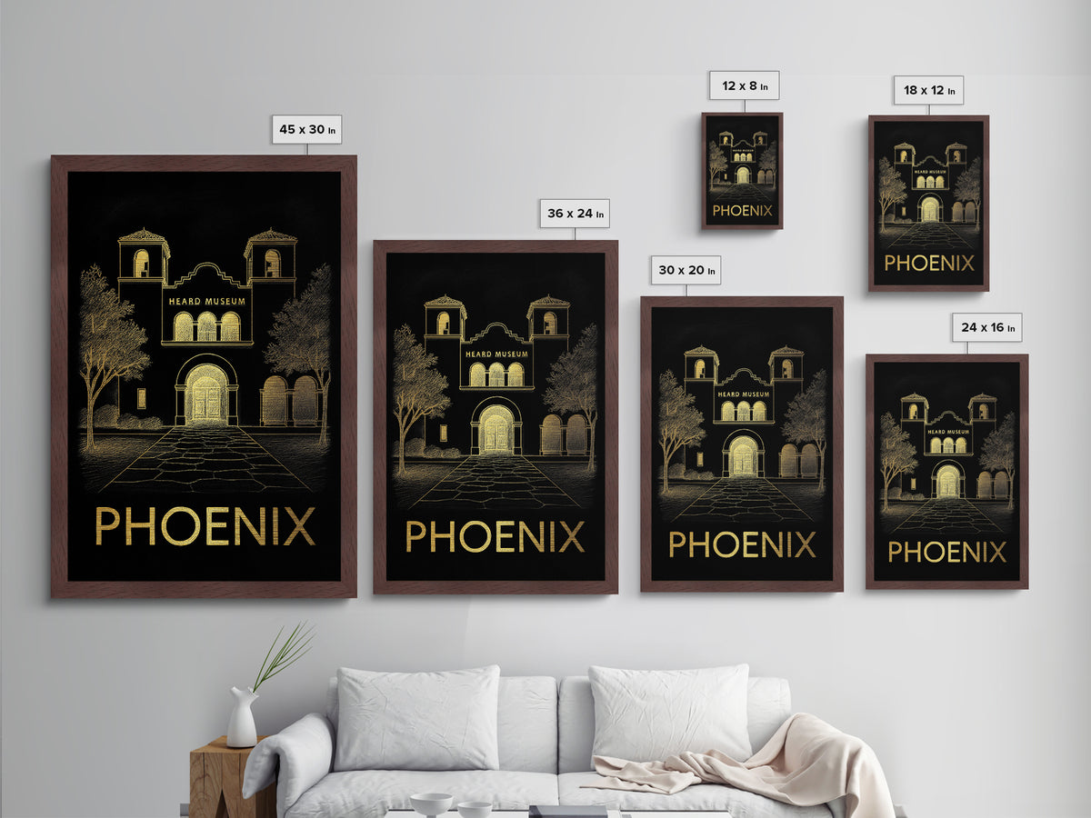 Phoenix Arizona travel, Metallic Gold Print, College Dorm Décor, Metal Art, Wood Framed Art, Graduation Travel Gift, Traveler Gift