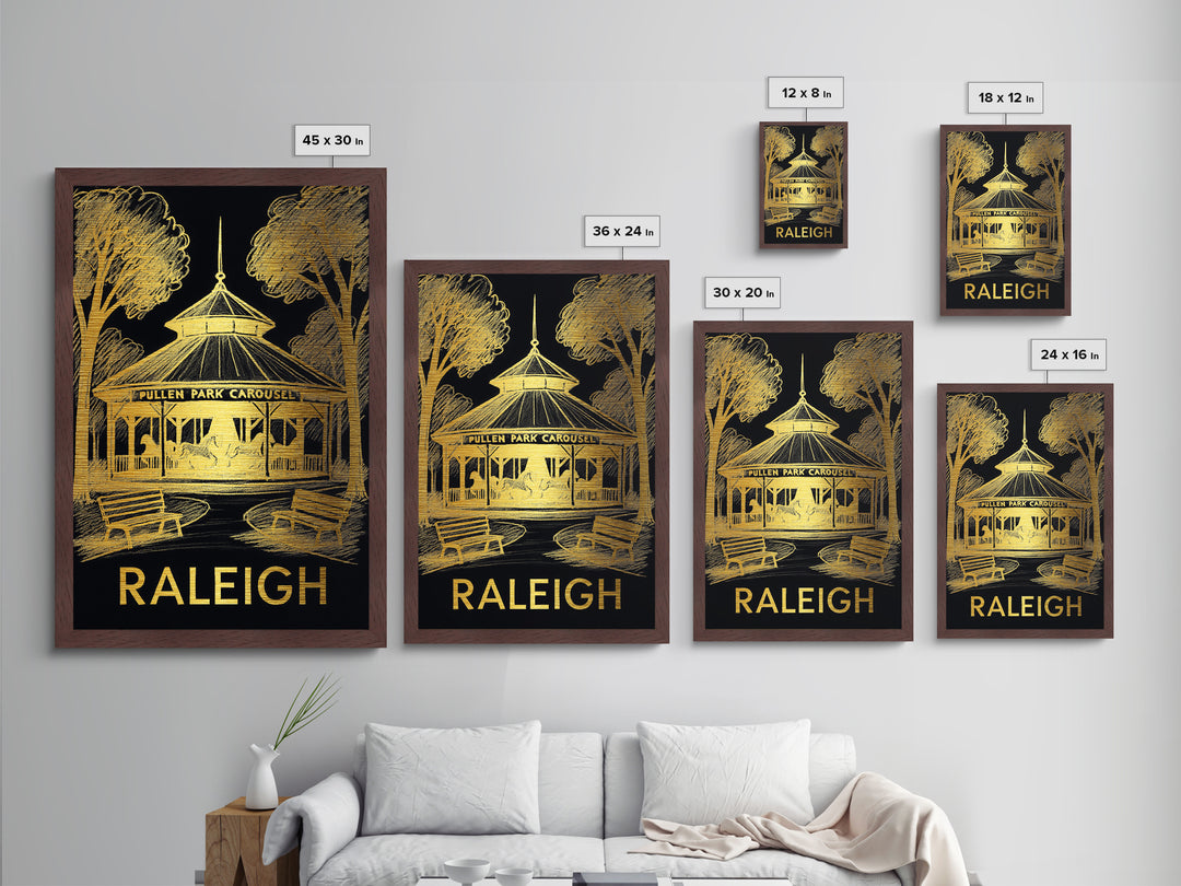 Raleigh North Carolina art, Metallic Gold Art, Housewarming Gift, Metal Art, Wood Framed Art, Newlywed Travel Gift, Honeymoon Gift