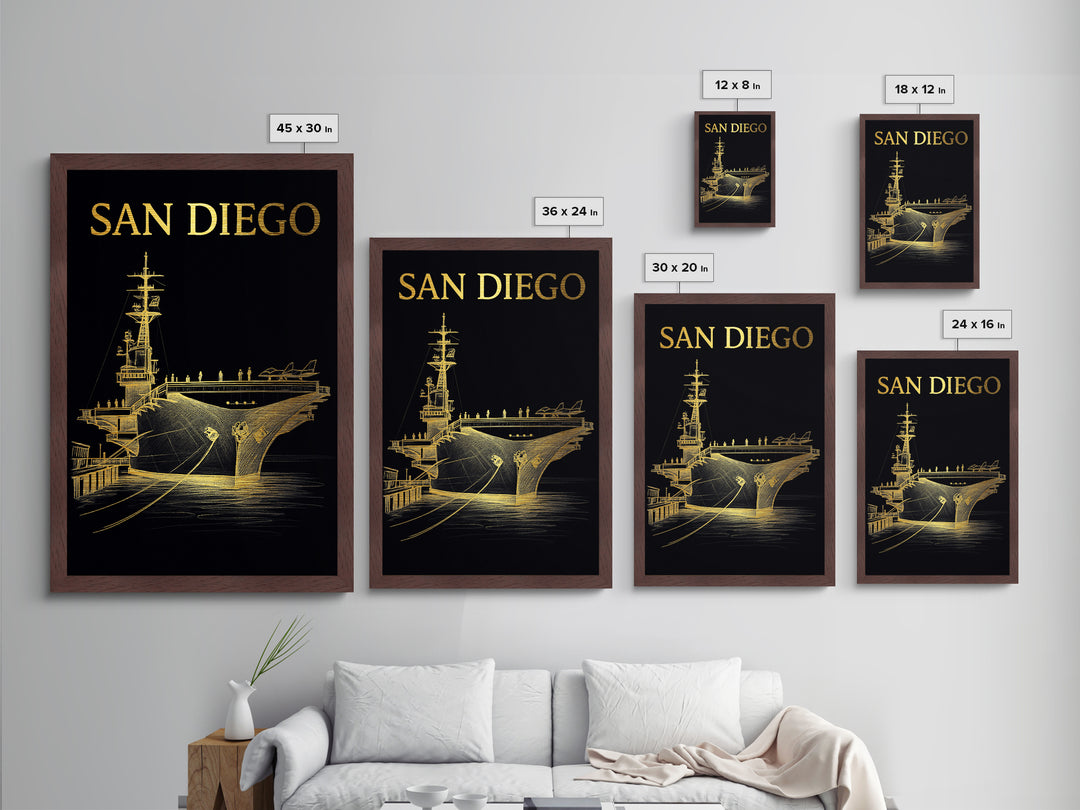 San Diego California art, Metallic Gold Art, Travel Art Prints, Metal Art, Wood Framed Art, Adventure Lover Gift, Traveler Gift