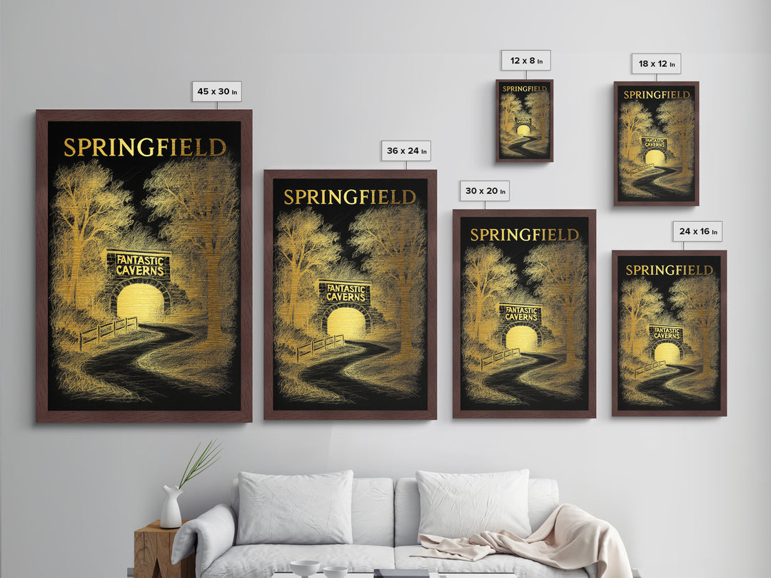 Springfield Illinois art, Metallic Gold Art, Housewarming Gift, Metal Art, Wood Framed Art, Newlywed Travel Gift, Honeymoon Gift
