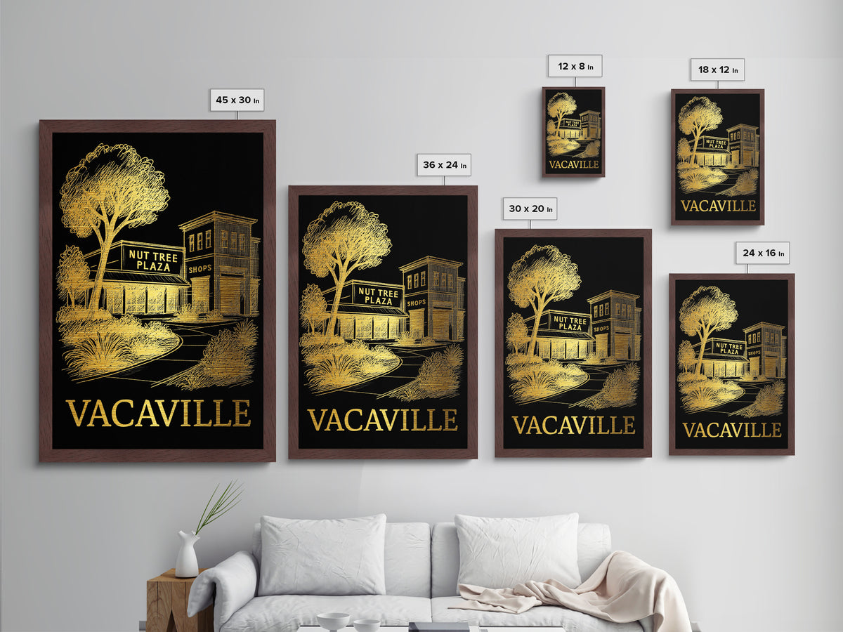 Vacaville California art, Metallic Gold Art, Wood Framed Art, Metal Art, Travel Art Prints, Metallic Gold Art, Bedroom Wall Art