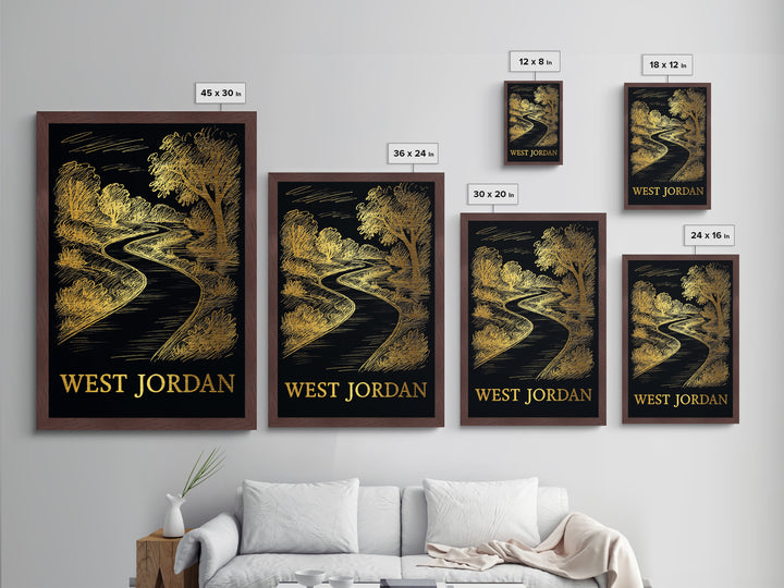West Jordan Utah art, Metallic Gold Art, Wood Framed Art, Metal Art, Modern Wall Art, Metallic Gold Art, Honeymoon Gift