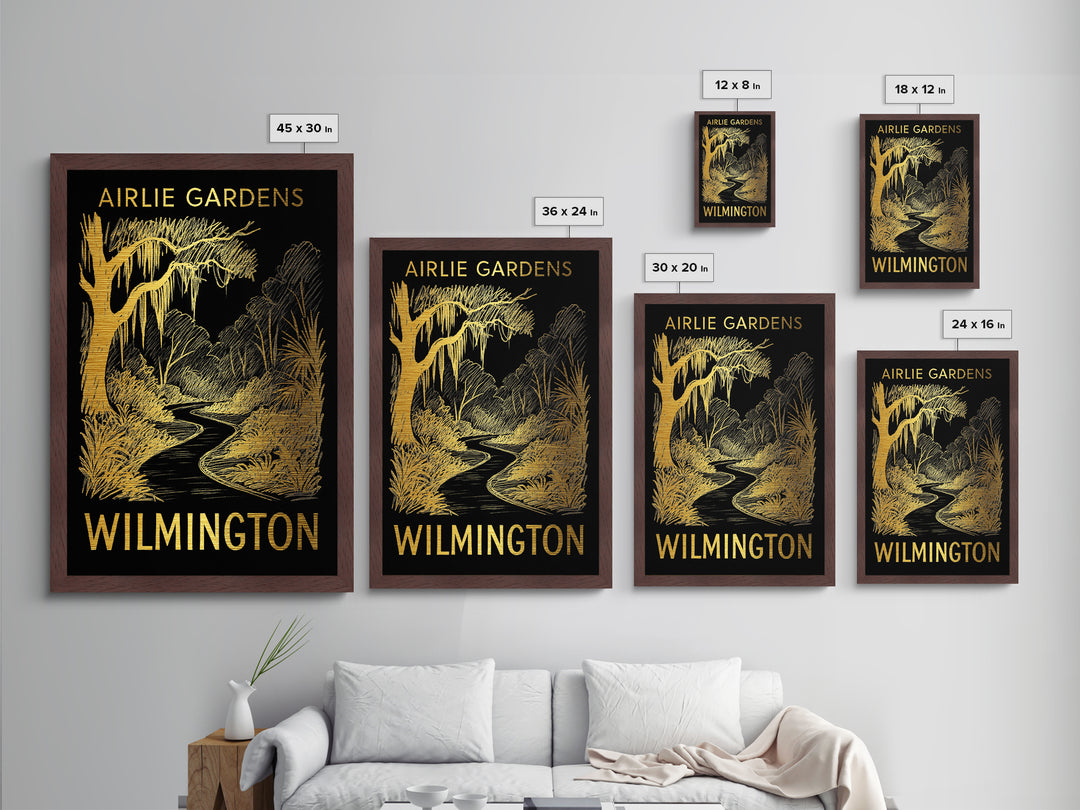 Wilmington North Carolina art, Metallic Gold Art, Wood Framed Art, Metal Art, Housewarming Gift, Metallic Gold Art