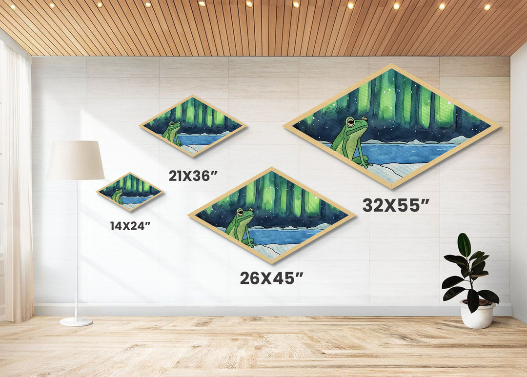 Poison Frog In The Arctic, Whimsical Wall Art, Diamond Shaped Wall Art, Whimsical Boho Decor