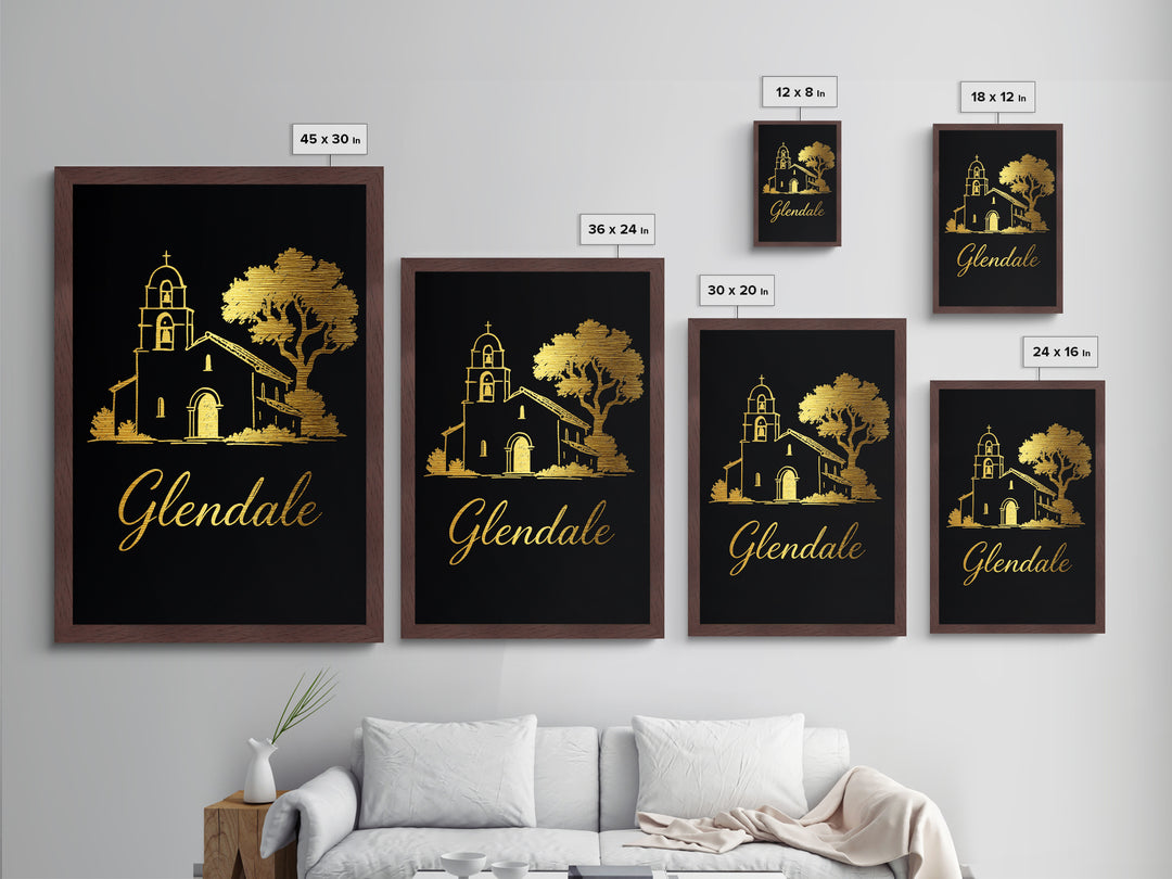 Glendale Arizona Travel, Metallic Gold Art, Wood Framed Art, Metal Art, Modern House Art, Retirement Gift, Bedroom Wall Art
