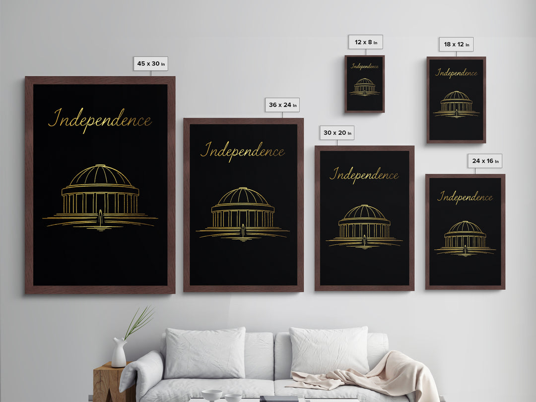 Independence Missouri Art, Metallic Gold Print, Wood Framed Art, Metal Art, Modern House Art, Birthday Gift, Hallway Wall Art