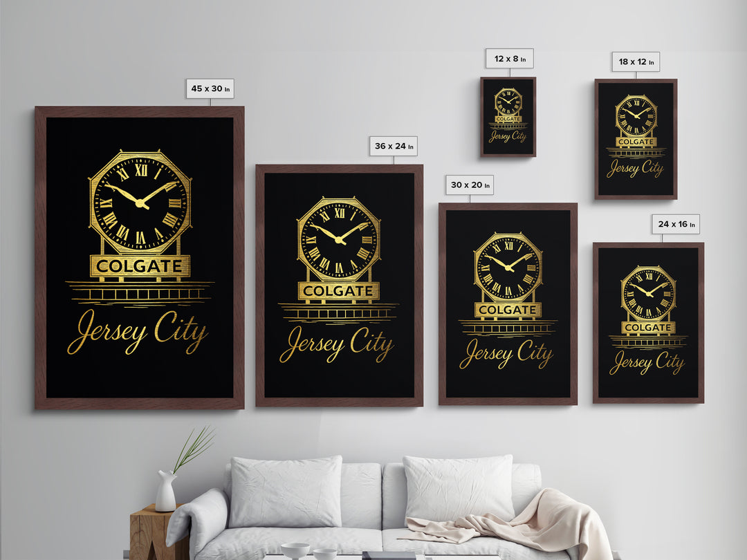 Jersey City New Jersey Travel, Metallic Gold Print, Wood Framed Art, Metal Art, Minimalist Wall Art, Anniversary Gift, Bedroom Wall Art