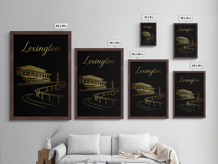 Lexington Kentucky Travel, Metallic Gold Art, Wood Framed Art, Metal Art, Minimalist Wall Art, Graduation Gift, Bedroom Wall Art