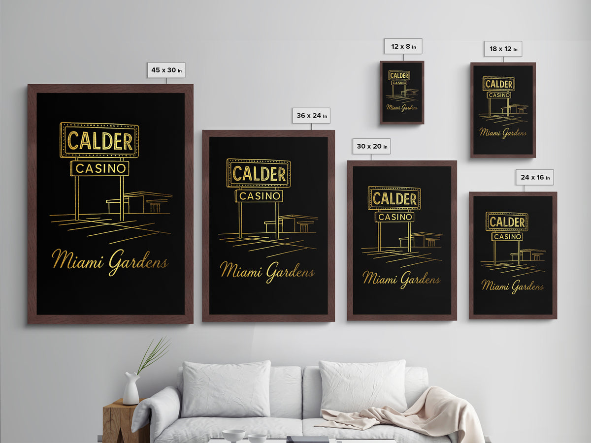 Miami Gardens Florida Art, Metallic Gold Print, Wood Framed Art, Metal Art, Wanderlust Gift, Living Room Art, Bedroom Wall Art