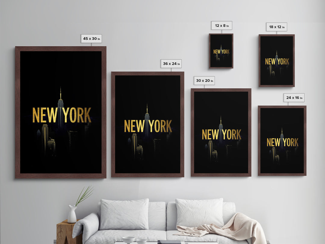 New York New York Art, Metallic Gold Art, Wood Framed Art, Metal Art, Modern Wall Art, Adventure Lover Gift, Entryway Wall Print