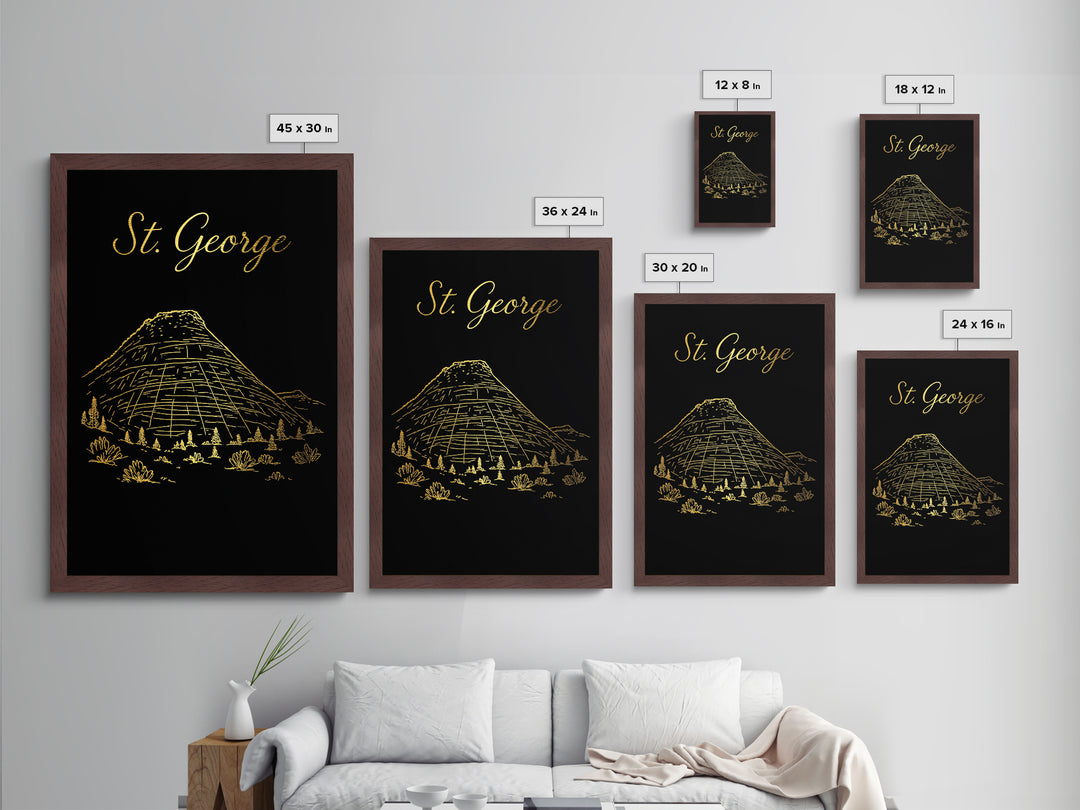 St George Utah Art, Metallic Gold Art, Wood Framed Art, Metal Art, Modern Wall Art, Adventure Lover Gift, Office Decor