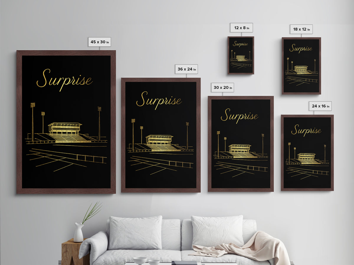 Surprise Arizona Art, Metallic Gold Art, Wood Framed Art, Metal Art, Minimalist Wall Art, Honeymoon Gift, Bedroom Decor