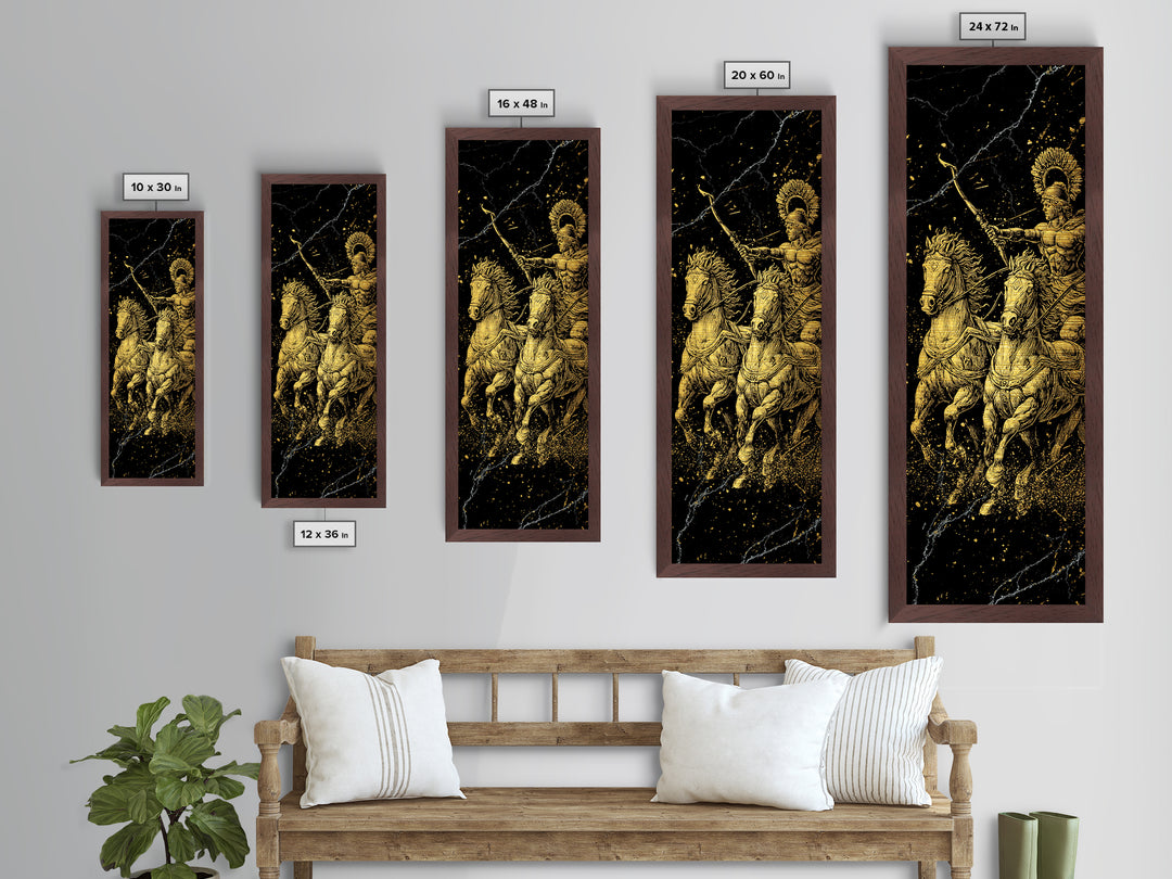 Roman Chariot - Roman Arena Art, Wood Framed Art, Metallic Gold Art, Metal Art, Metal Painting, Gold Metallic Wall Art, Manly Decor