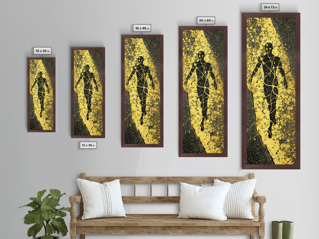 Uranus Greek God Metallic Gold Art, Primordial Sky Deity Wall Print, Mythology Starry Night Artwork, Real Wood Framed Metal Print