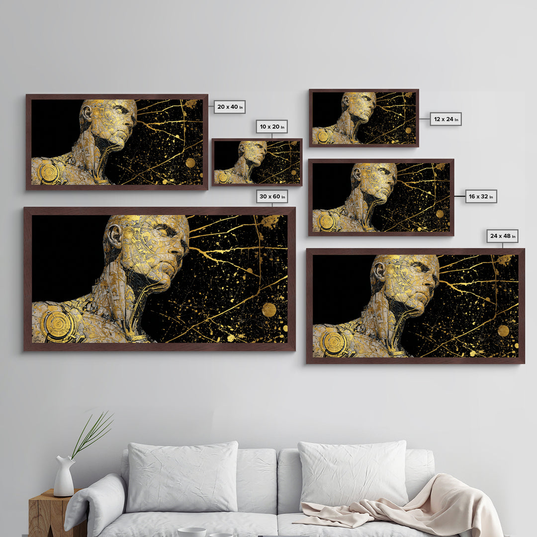 Metallic Gold Metal Print, Coeus God of Intelligence, Greek Mythology Wall Art, Ancient Greece Decor, Luxury Gold Foil Artwork