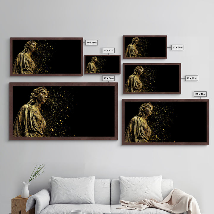 Helen of Troy Metallic Gold Art, Ancient Greek Mythology Figure, Elegant Classical Portrait, Legendary Beauty Wall Decor