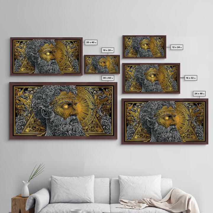 Pythagoras Greek Philosopher Metallic Gold Metal Print, Ancient Wisdom Wall Art, Real Wood Frame, Intellectual Gift
