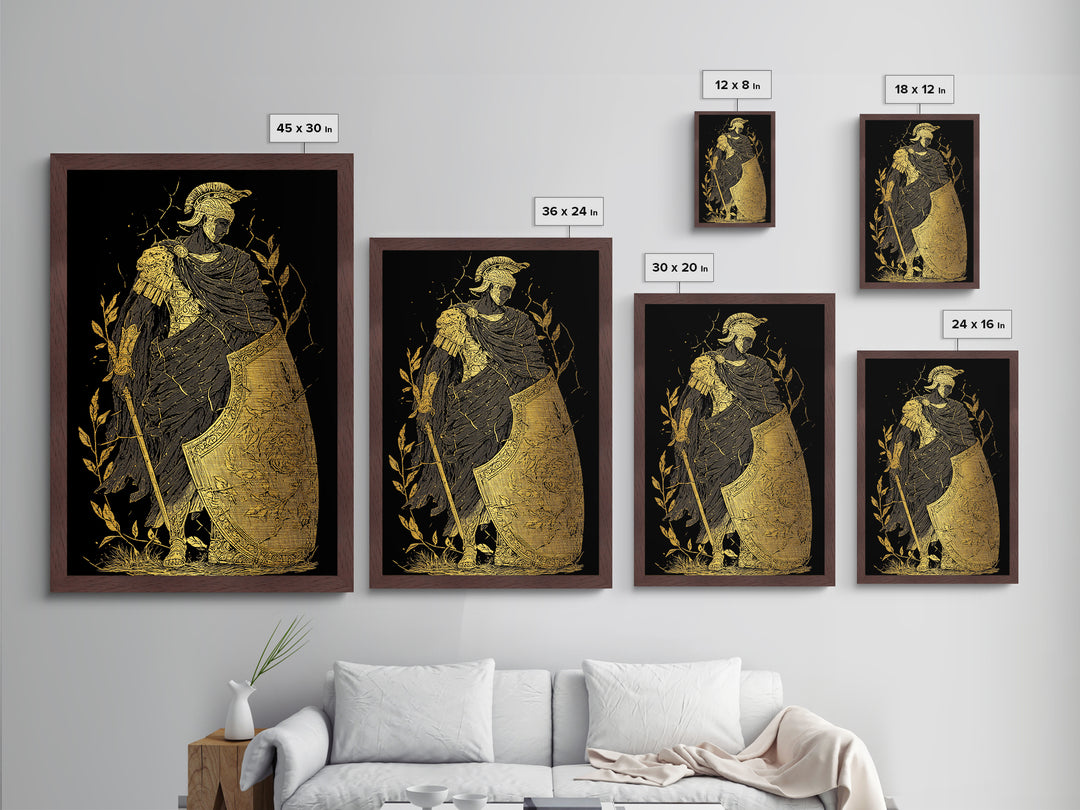 Chariot Goddess Metallic Gold Metal Print, Ancient Mythology Art, Real Wood Frame, Celestial Wall Decor, Luxury Artwork