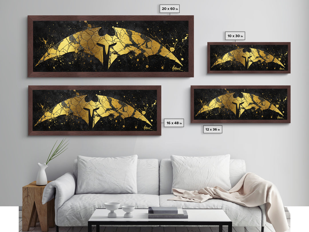 Spartan Helmet Emblem, Abstract Mythology Symbol Decorative Artwork, Metallic Gold Metal Print, Real Wood Frame Warrior Wall Art