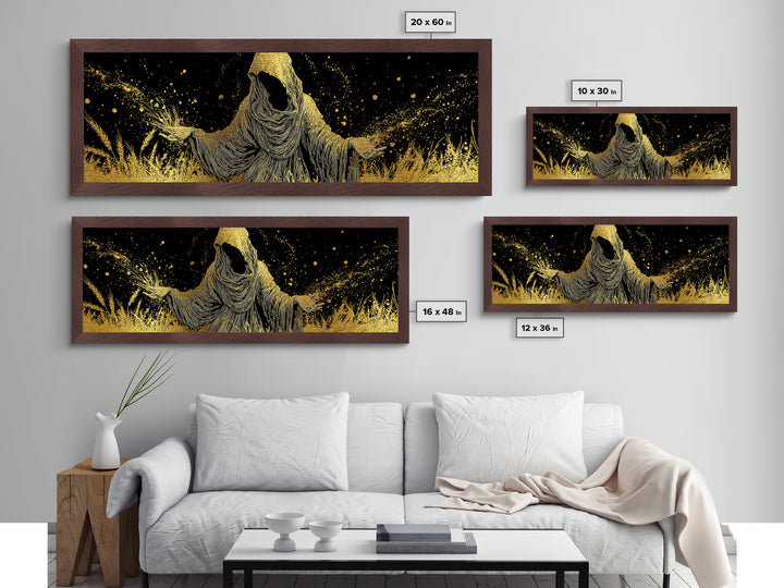 Demeter Goddess Of Harvest, Ancient Greek Mythology Metallic Gold Metal Print, Nature Goddess Wall Art, Real Wood Frame